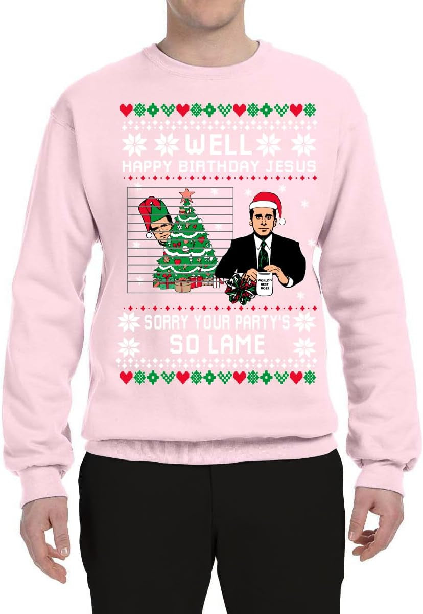 Well Happy Birthday Jesus Ugly Christmas Sweater Mens Womens Crewneck Sweatshirt