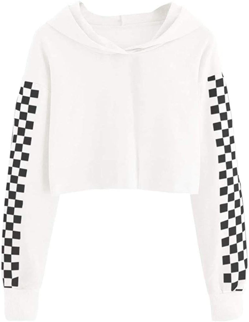 Kids 2 Piece Outfits Girls Crop Tops Hoodies Long Sleeve Fashion Sweatshirts and Sweatpants