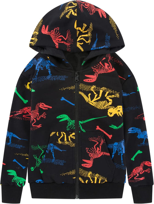 Kids Dinosaur Hoodies for Boys Girls Pullover Hooded Toddler Sweatshirt