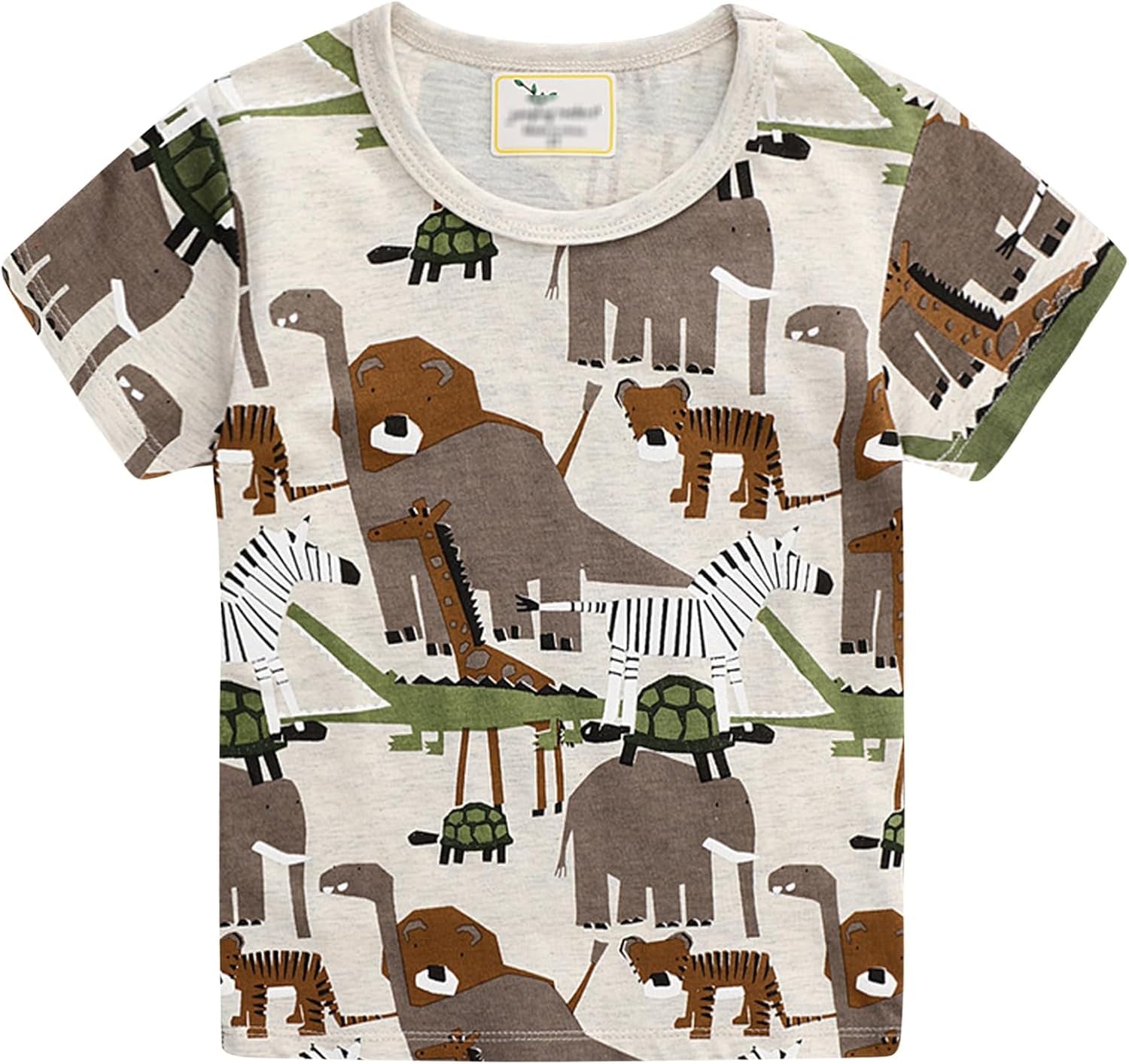 Boys Dinosaur T-Shirts Crewneck Short Sleeve Shirts 3-Pack Toddler Tops